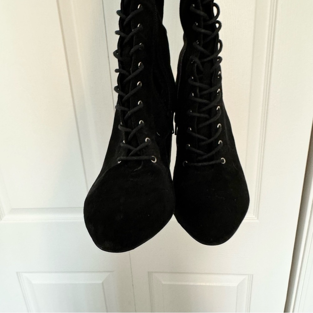 Forever 21 over the knee lace up heeled boots Sz 9 - Picture 4 of 10